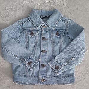 Peanuts Snoopy Denim Jacket Kids Size 2 Blue Trucker Y2K Cartoon Graphic Casual